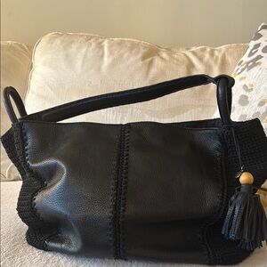 The Sak Black Leather Shoulder Bag